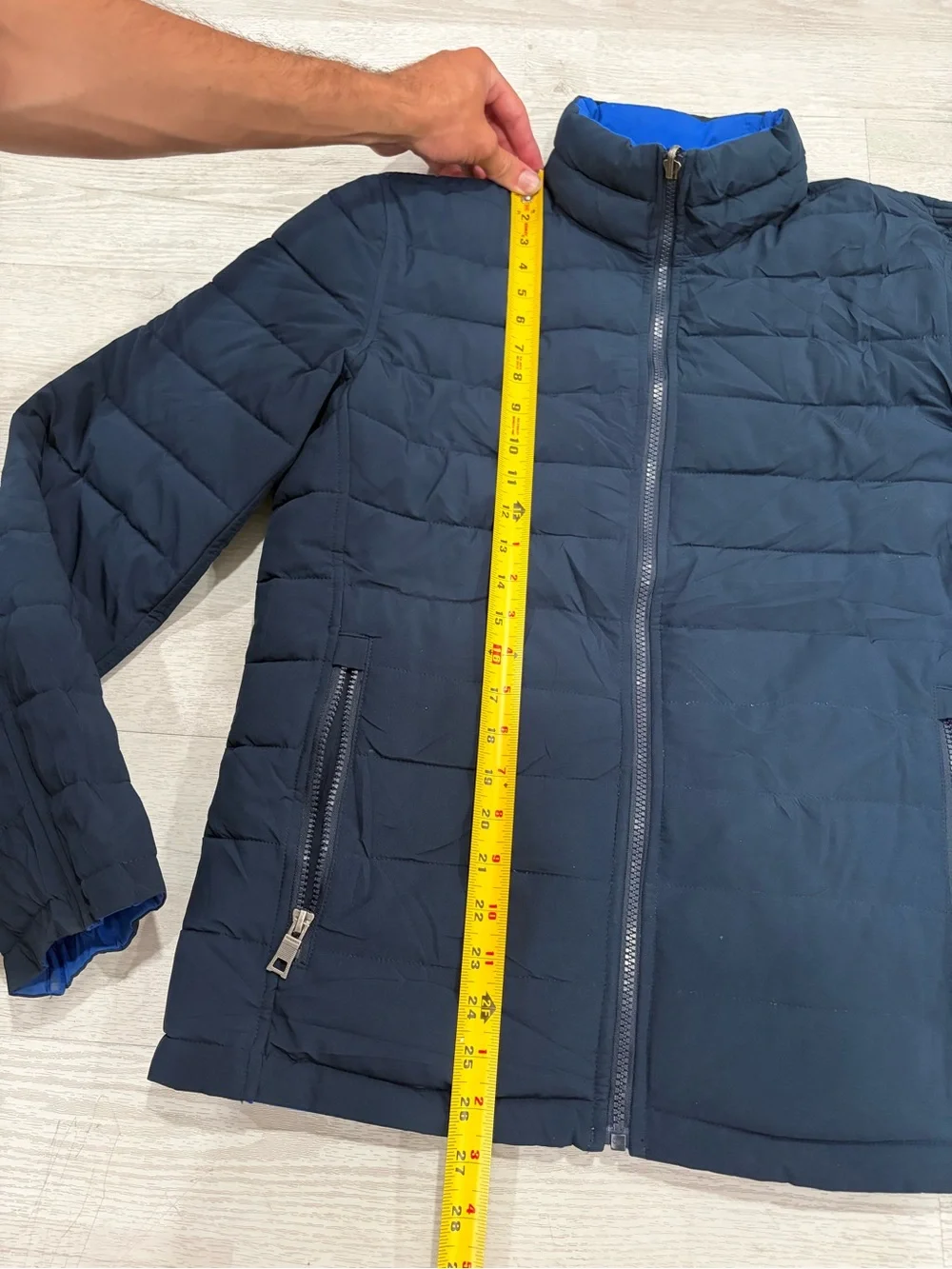 Nautica Blue Mens Reversible Quilt Puffer Full Zip Up Jacket SIZE M